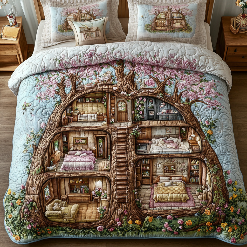 Fairy Dwelling Quilted Bedding Set Duvet Cover Merch Christmas Gifts For Brother In Law Fairy Dwelling Quilted Bedding Set Duvet Cover Merch Christmas Gifts For Brother In Law