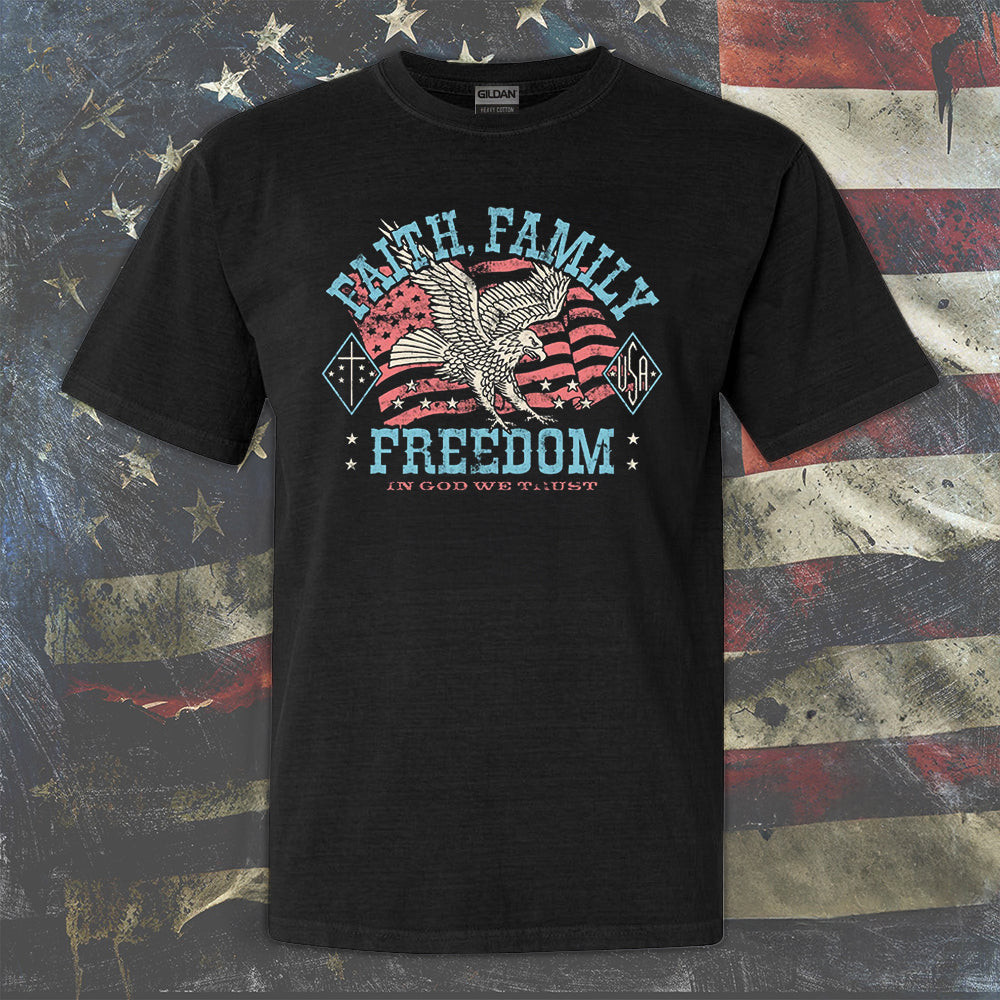 Faith Family Freedom In God We Trust Shirt Men's Patriotic T-Shirts Gifts For Stepdad Faith Family Freedom In God We Trust Shirt Men's Patriotic T-Shirts Gifts For Stepdad