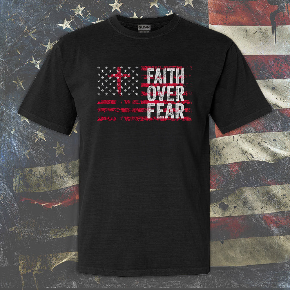 Faith Family Freedom Shirt Cross American Flag Patriotic T-Shirt Gifts For Dad