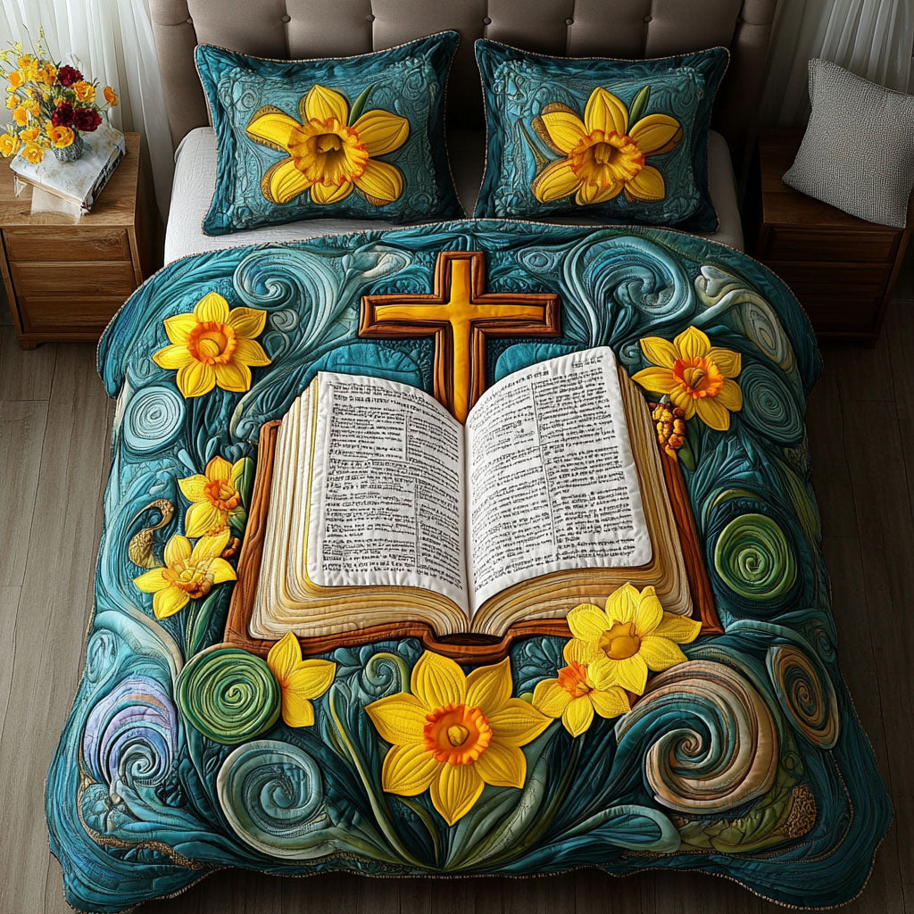 Faith in Flowers Quilted Bedding Set Duvet Cover Bed Sheet Set Christian Religious Gifts Faith in Flowers Quilted Bedding Set Duvet Cover Bed Sheet Set Christian Religious Gifts