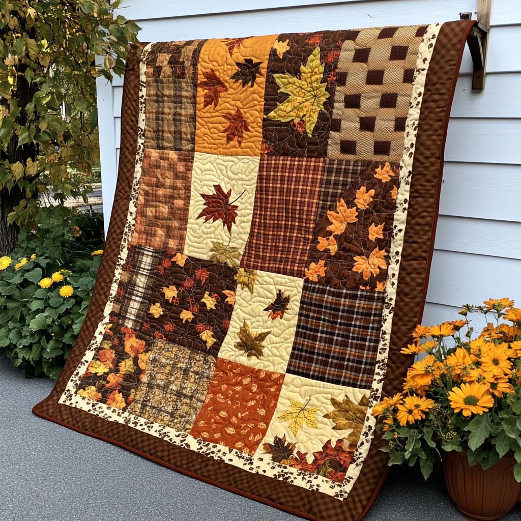 Fall Maple Magic Quilted Blanket Cute Colorful Blanket Gift For Mid Autumn Festival Fall Maple Magic Quilted Blanket Cute Colorful Blanket Gift For Mid Autumn Festival