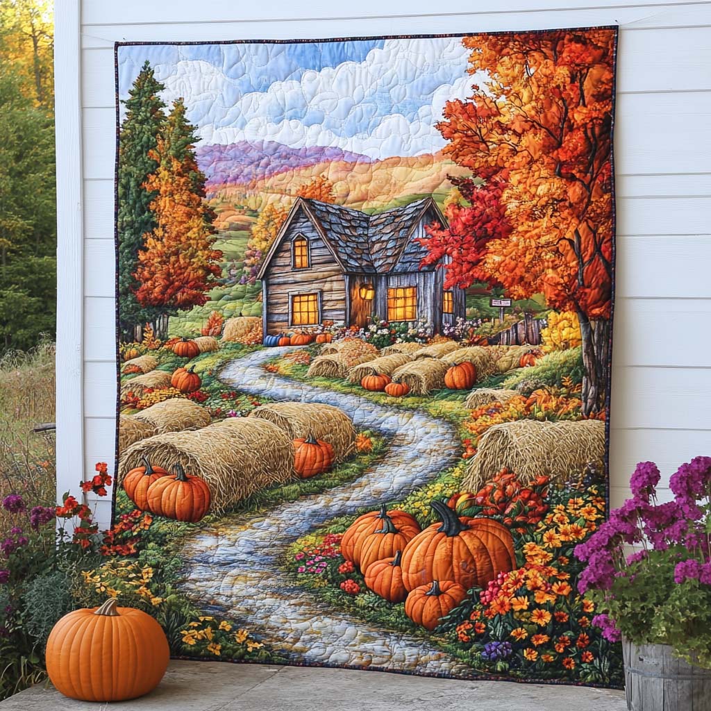 Falling Leaves Lane Quilted Blanket Cute Colorful Blanket Cozy Fall Gift Ideas Falling Leaves Lane Quilted Blanket Cute Colorful Blanket Cozy Fall Gift Ideas