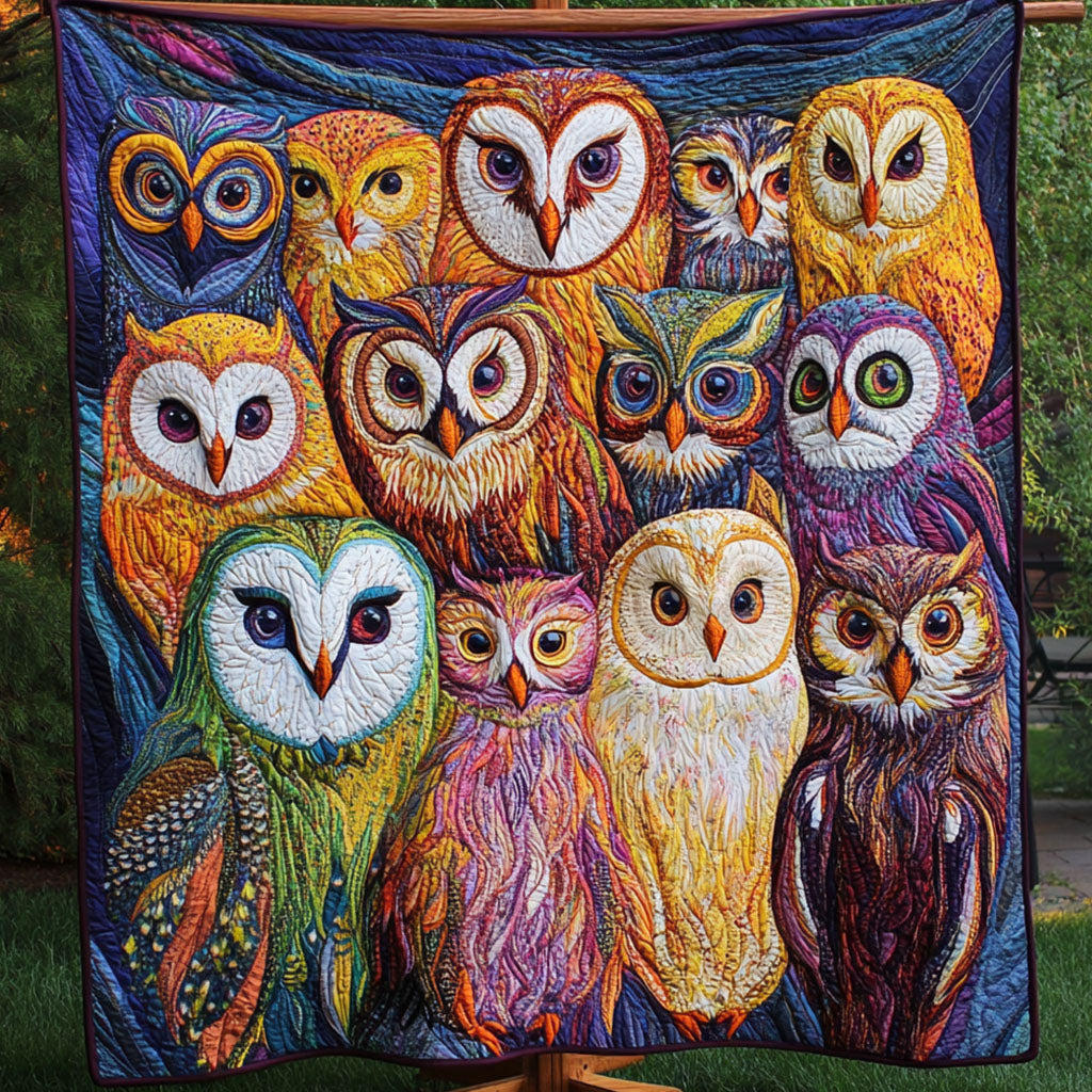Family of Owls Quilted Blanket Sofa Throw Blanket Gifts With Owls On Them Family of Owls Quilted Blanket Sofa Throw Blanket Gifts With Owls On Them