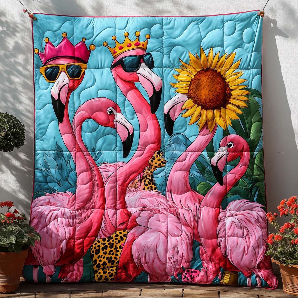 Fancy in Pink Quilted Blanket Nice Throw Blanket Great Flamingo Themed Gifts Fancy in Pink Quilted Blanket Nice Throw Blanket Great Flamingo Themed Gifts