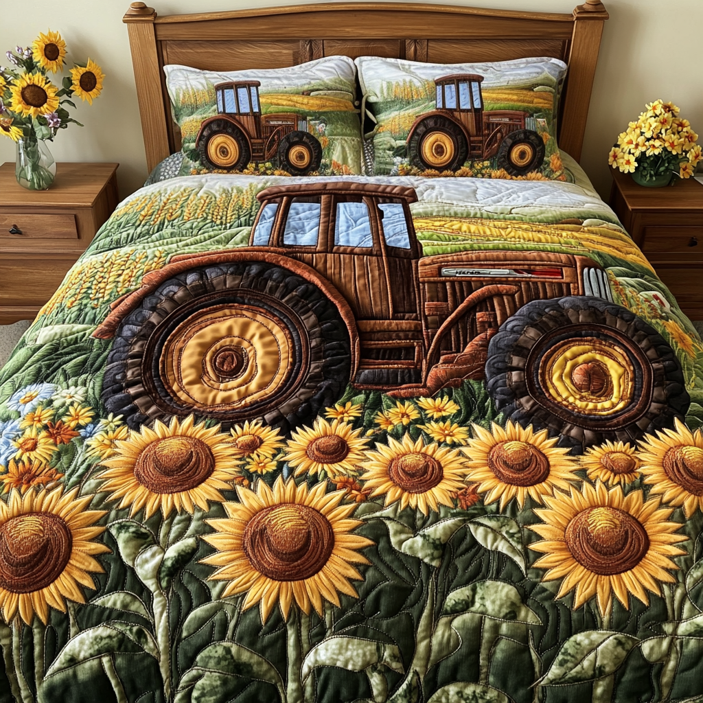 Farm Breeze Quilted Bedding Set Duvet Cover Bed Sheet Set Gifts For Flower Enthusiasts Farm Breeze Quilted Bedding Set Duvet Cover Bed Sheet Set Gifts For Flower Enthusiasts