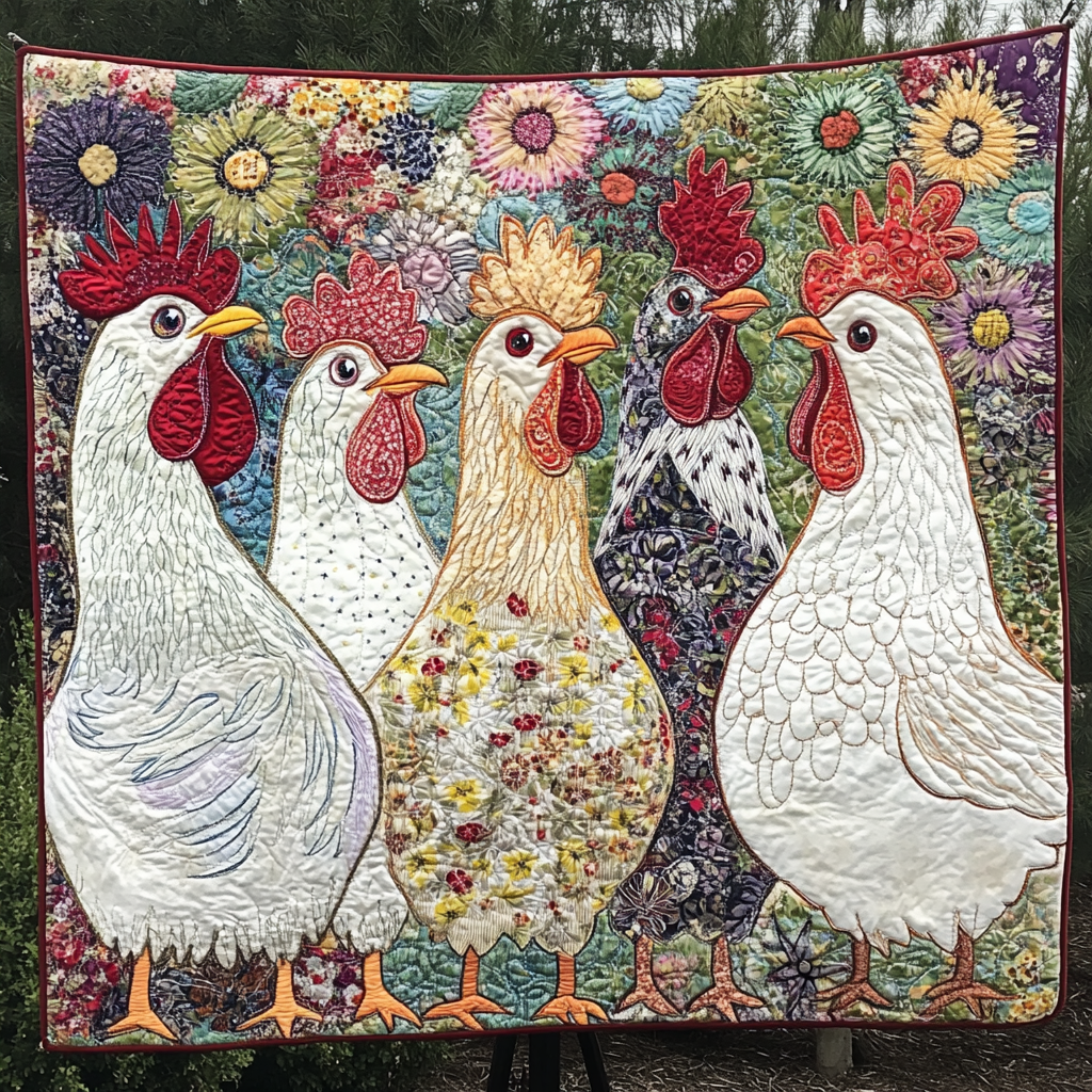 Farm Garden Hens Quilted Blanket Nice Throw Blanket Unique Gifts For Chicken Lovers Farm Garden Hens Quilted Blanket Nice Throw Blanket Unique Gifts For Chicken Lovers