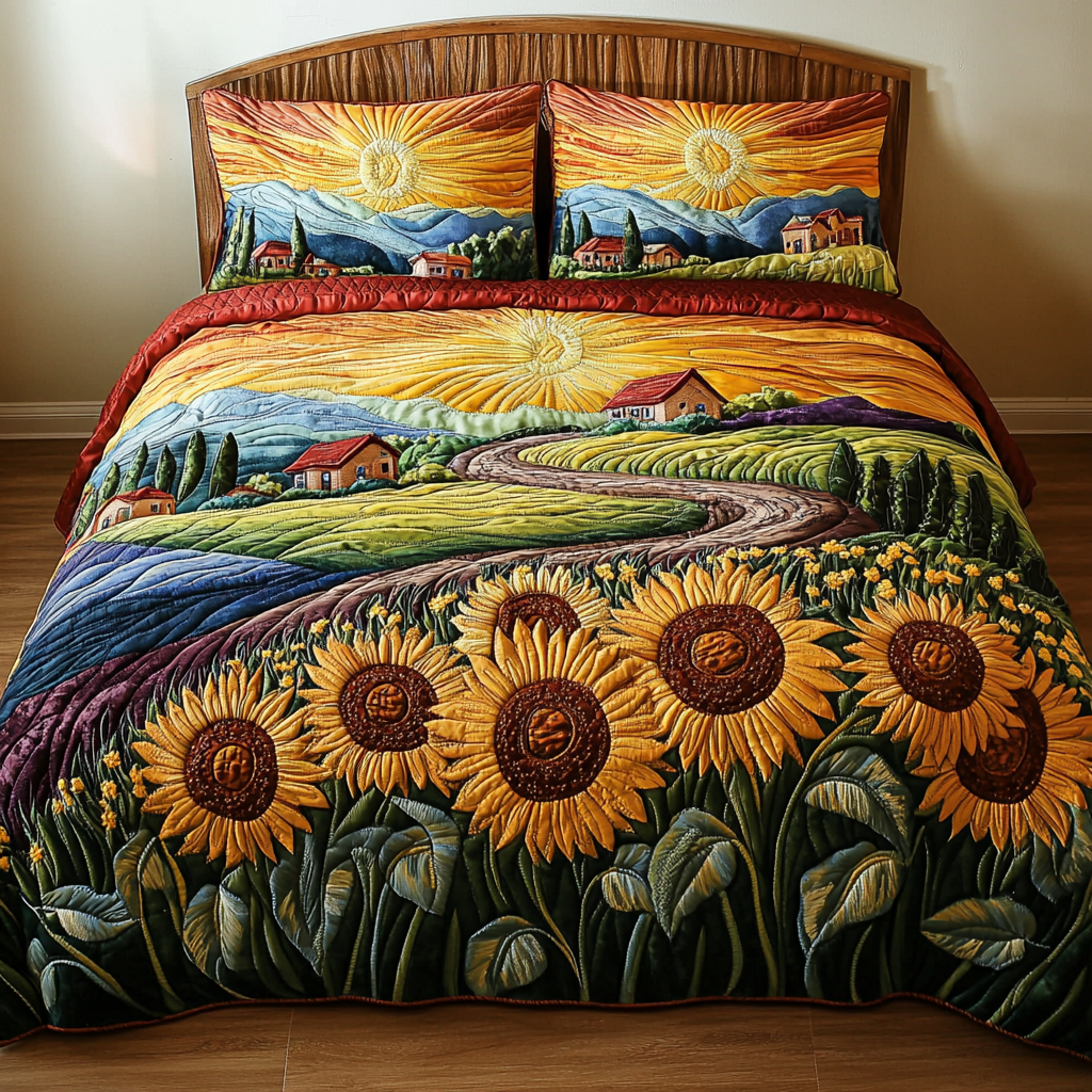 Farm Glow Quilted Bedding Set Duvet Cover Bedspreads Sunflower Gifts For Women Farm Glow Quilted Bedding Set Duvet Cover Bedspreads Sunflower Gifts For Women