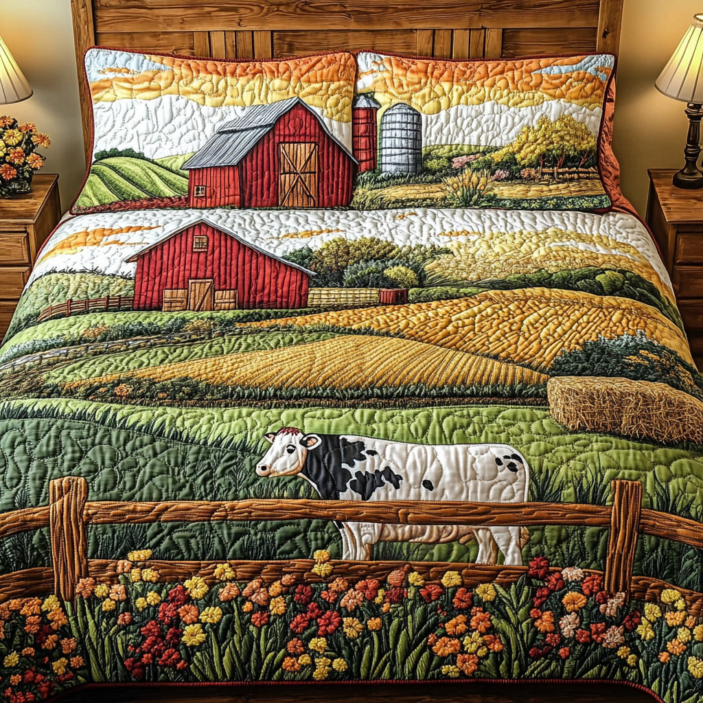 Farm Horizon Quilted Bedding Set Duvet Cover Bedspread Cool Farmer Gifts Farm Horizon Quilted Bedding Set Duvet Cover Bedspread Cool Farmer Gifts