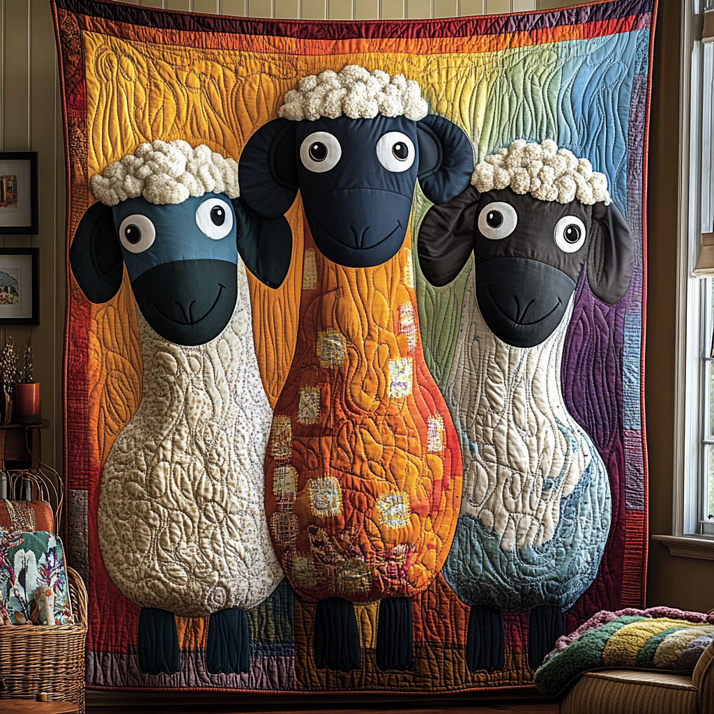 Farmhouse Laughter Sheeps Quilted Blanket Sofa Throw Blanket Gifts For A Sheep Farmer