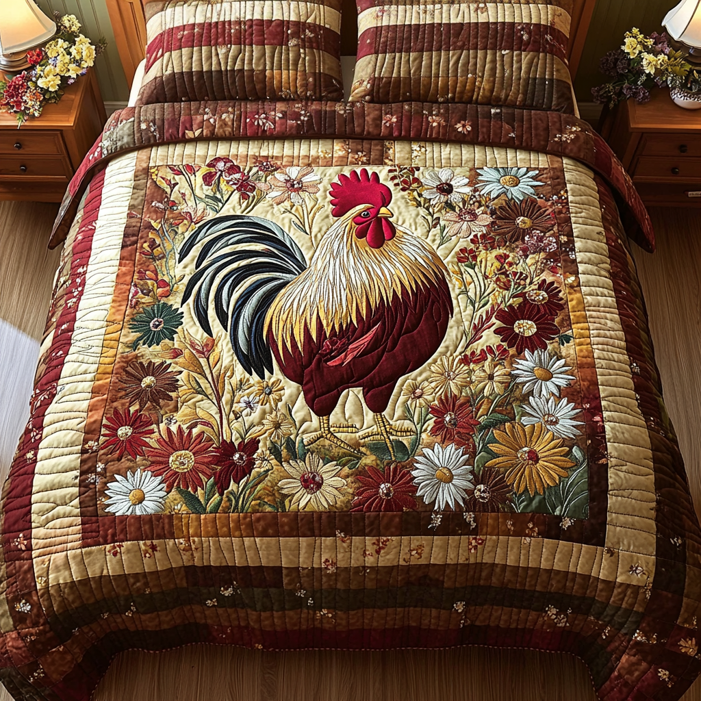 Feather Field Quilted Bedding Set Duvet Cover Bedspreads Gifts For People Who Raise Chickens Feather Field Quilted Bedding Set Duvet Cover Bedspreads Gifts For People Who Raise Chickens