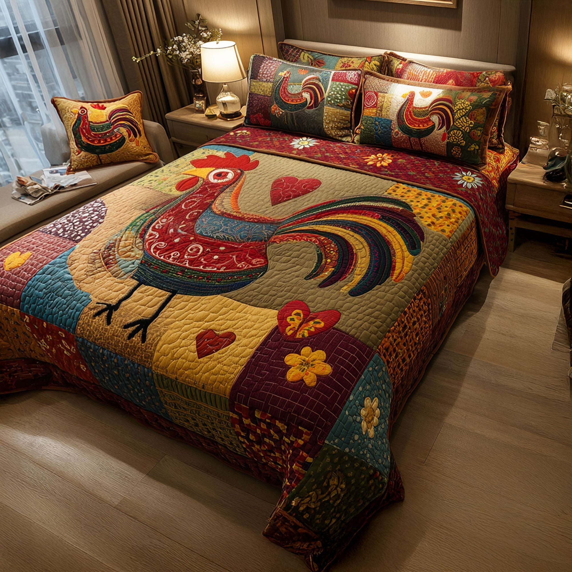 Feather Whispers Quilted Bedding Set Duvet Cover Merch Christmas Presents For Chicken Lovers Feather Whispers Quilted Bedding Set Duvet Cover Merch Christmas Presents For Chicken Lovers