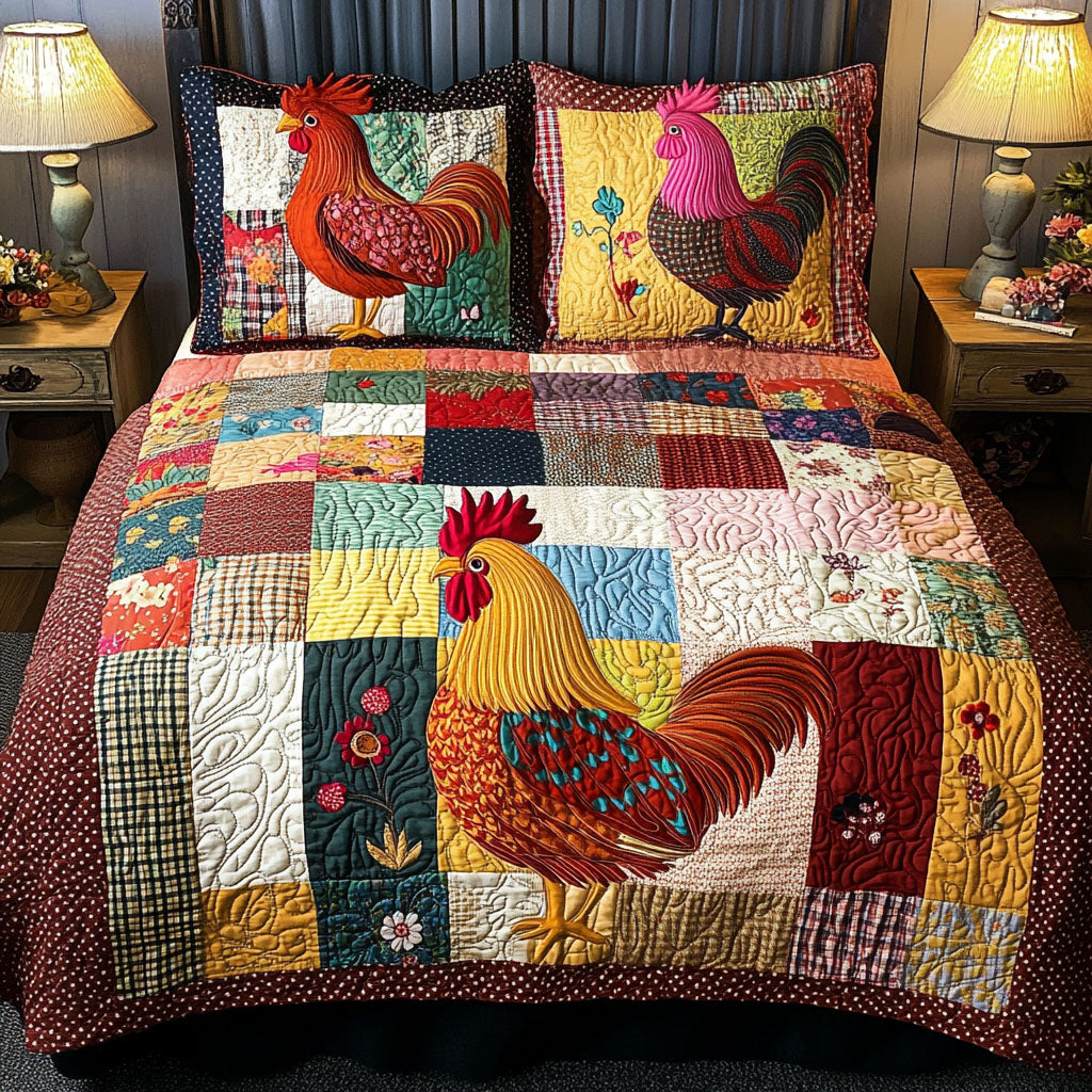 Feathered Flock Quilted Bedding Set Duvet Cover Merch Best Chicken Lover Gift Ideas Feathered Flock Quilted Bedding Set Duvet Cover Merch Best Chicken Lover Gift Ideas
