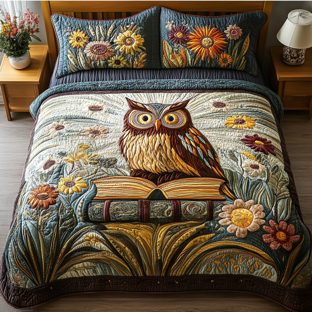 Feathered Friend Quilted Bedding Set Duvet Cover Bed Sheet Set Owl Gifts For Her Feathered Friend Quilted Bedding Set Duvet Cover Bed Sheet Set Owl Gifts For Her