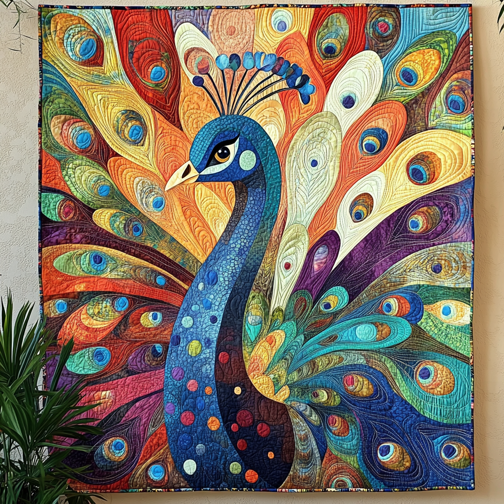 Feathered Majesty Quilted Blanket Cute Colorful Blanket Peacock Merchandise Gifts Feathered Majesty Quilted Blanket Cute Colorful Blanket Peacock Merchandise Gifts