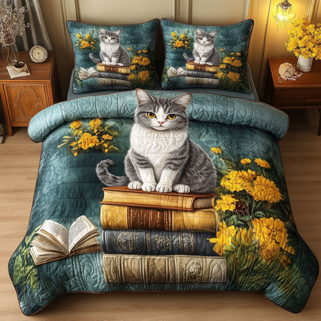 Feline Tales Quilted Bedding Set Duvet Cover Bed Sheet Set Cat Gifts For Women Feline Tales Quilted Bedding Set Duvet Cover Bed Sheet Set Cat Gifts For Women