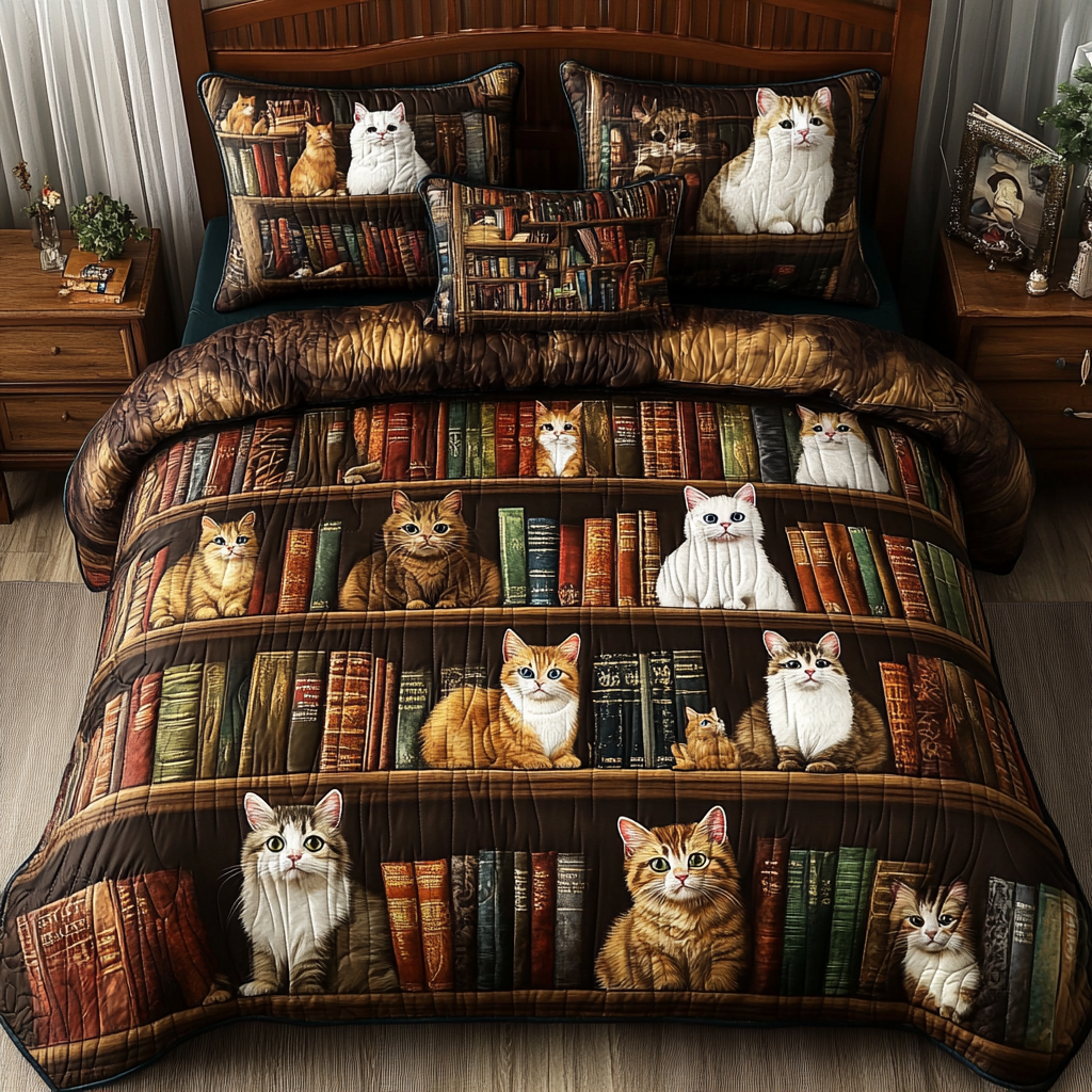 Feline Tales Quilted Bedding Set Duvet Cover Bedspread Present Ideas For Cat Lovers Feline Tales Quilted Bedding Set Duvet Cover Bedspread Present Ideas For Cat Lovers