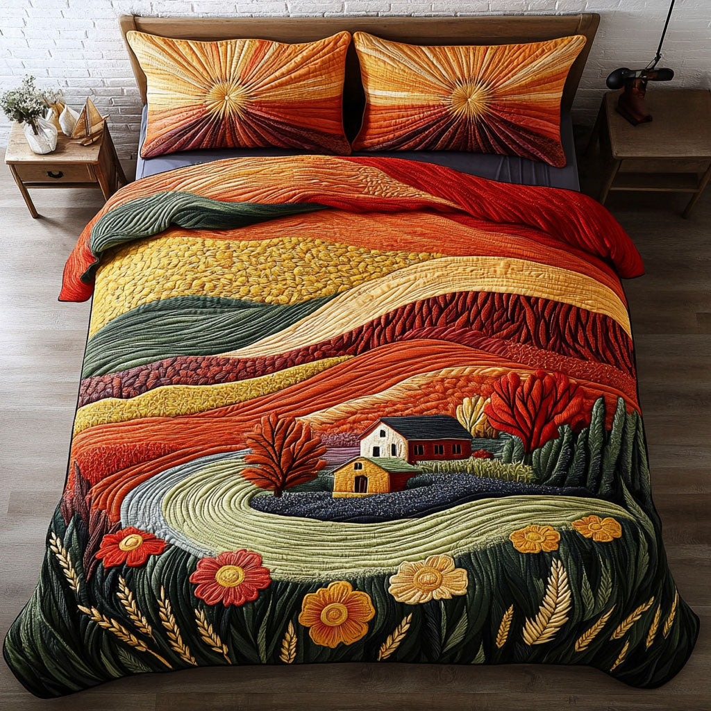Fertile Plains Quilted Bedding Set Duvet Cover Merch Sunflower Gifts For Women Fertile Plains Quilted Bedding Set Duvet Cover Merch Sunflower Gifts For Women