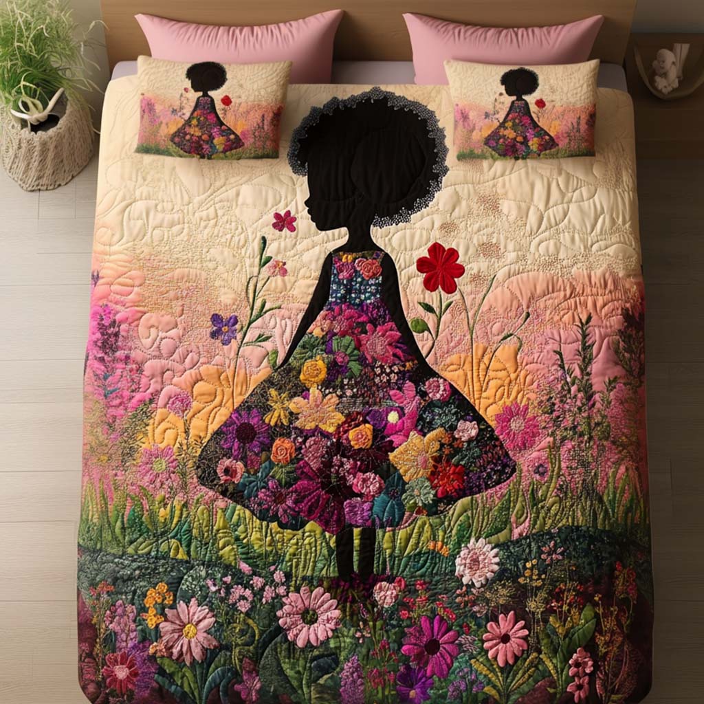 Field of Dreams Quilted Bedding Set Duvet Cover Bed Sheet Set Best Melanin Gifts For Ladies Field of Dreams Quilted Bedding Set Duvet Cover Bed Sheet Set Best Melanin Gifts For Ladies