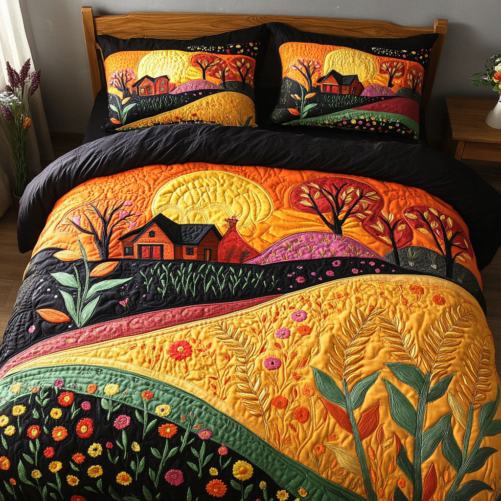Field of Prosperity Quilted Bedding Set Duvet Cover Merch Gifts For Sunflower Lovers Field of Prosperity Quilted Bedding Set Duvet Cover Merch Gifts For Sunflower Lovers