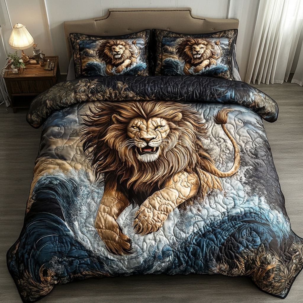 Fierce Comfort Quilted Bedding Set Duvet Cover Bedspread Unique Lion Gift Items Fierce Comfort Quilted Bedding Set Duvet Cover Bedspread Unique Lion Gift Items