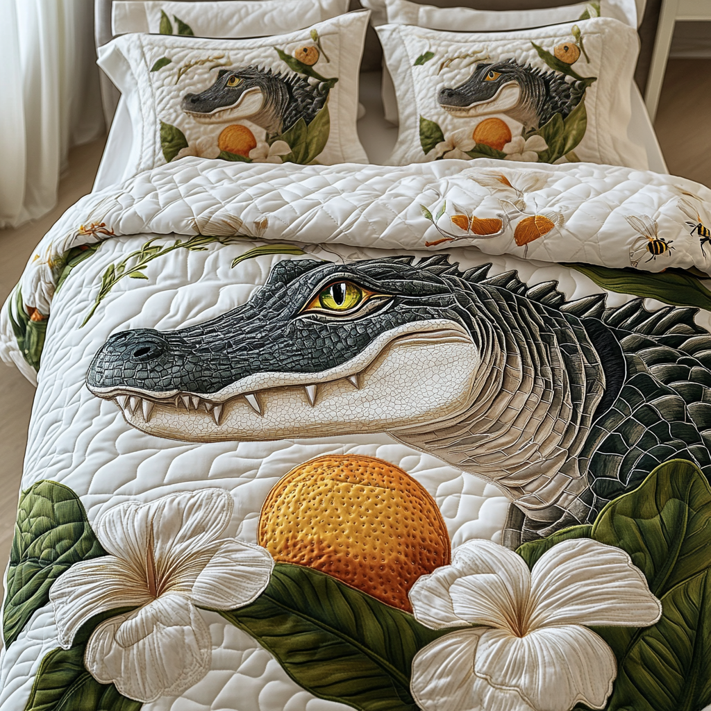 Fierce Serenity Quilted Bedding Set Duvet Cover Bedspread Gifts For Alligator Lovers Fierce Serenity Quilted Bedding Set Duvet Cover Bedspread Gifts For Alligator Lovers