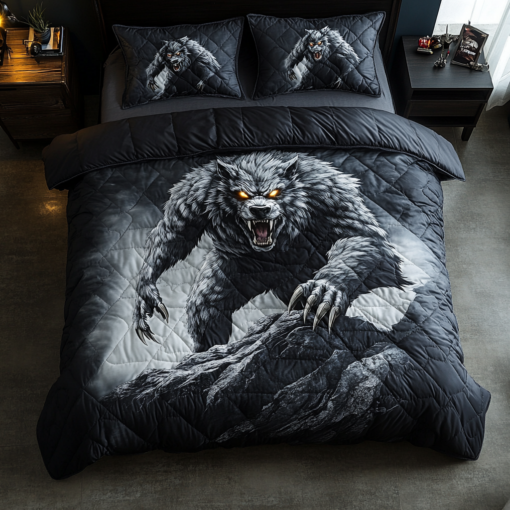 Fierce Werewolf Quilted Bedding Set Duvet Cover Bedspreads Grandchildren Christmas Gift Ideas Fierce Werewolf Quilted Bedding Set Duvet Cover Bedspreads Grandchildren Christmas Gift Ideas
