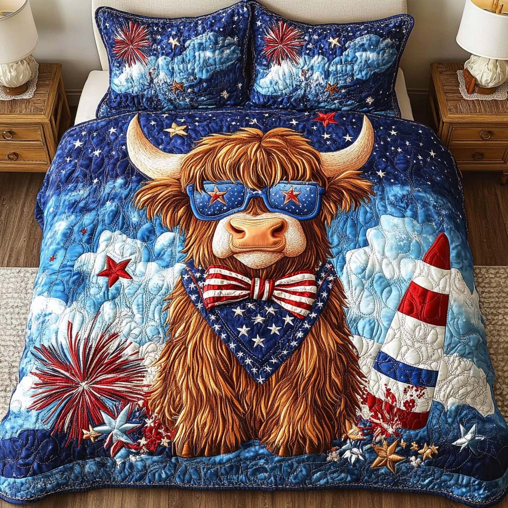 Firecracker Bull Quilted Bedding Set Duvet Cover Merch Patriotic Christmas Gifts Firecracker Bull Quilted Bedding Set Duvet Cover Merch Patriotic Christmas Gifts
