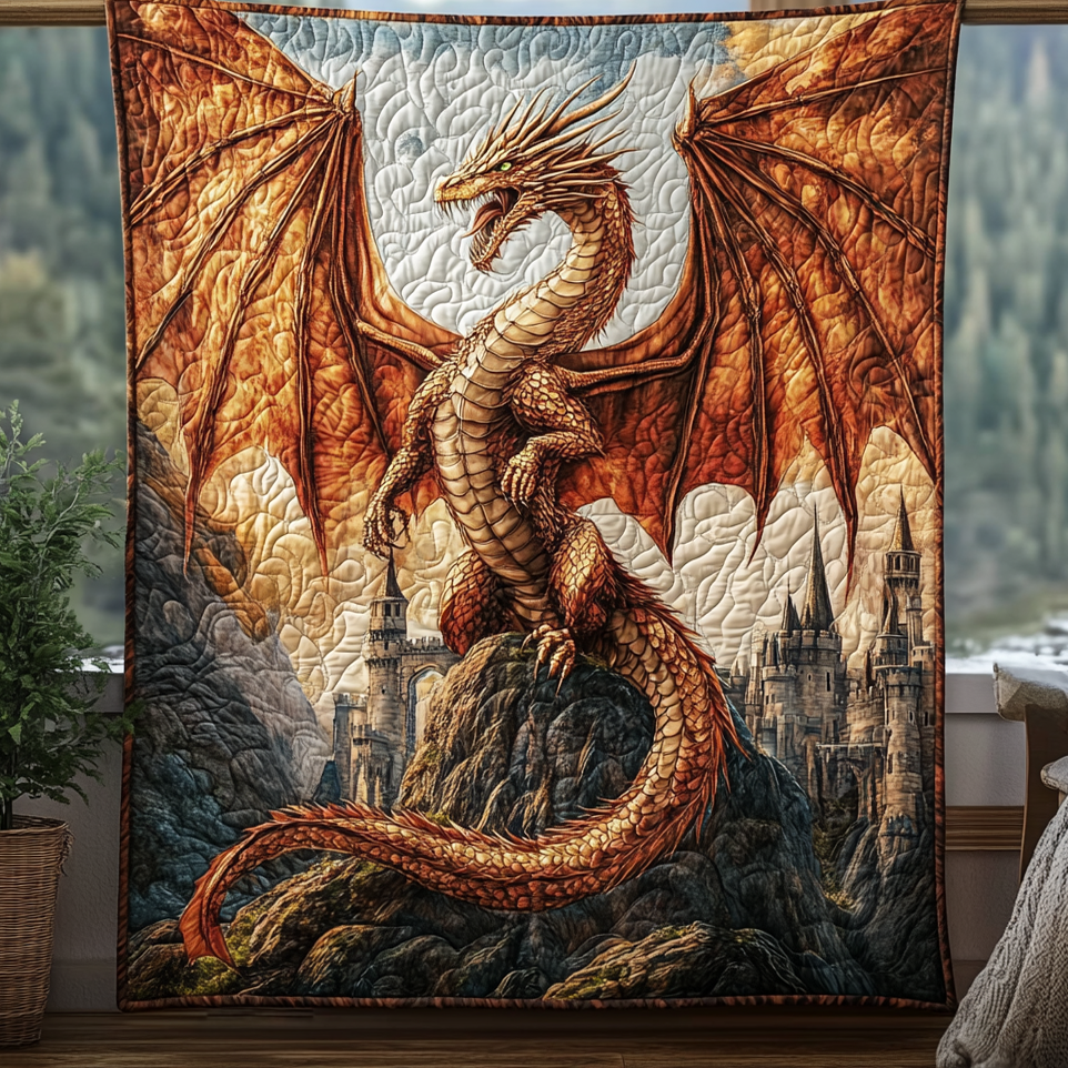 Firekeeper Beast Quilted Blanket Cute Colorful Blanket Christmas Dragon Gifts For Him Firekeeper Beast Quilted Blanket Cute Colorful Blanket Christmas Dragon Gifts For Him