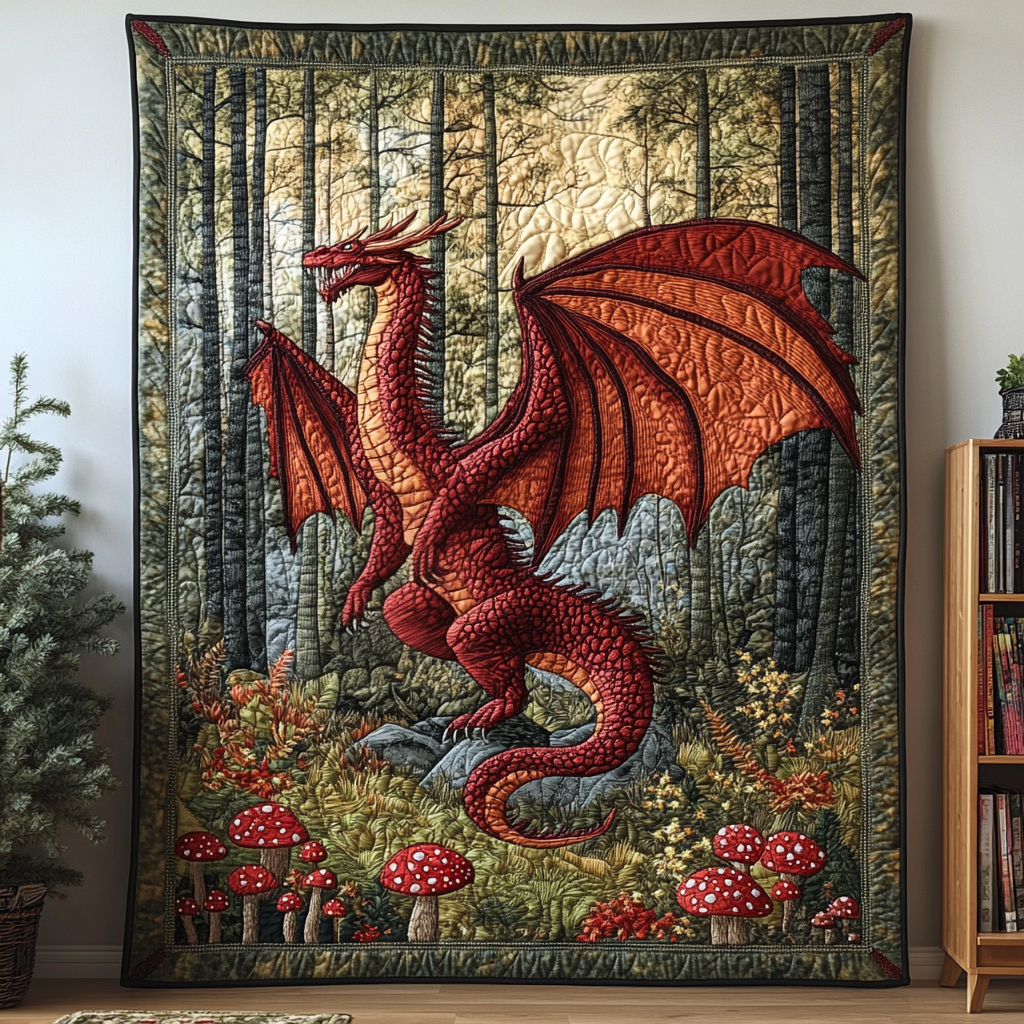 Firestorm Dragon Quilted Blanket Sofa Throw Blanket Unique Best Gifts For DragonLovers Firestorm Dragon Quilted Blanket Sofa Throw Blanket Unique Best Gifts For DragonLovers