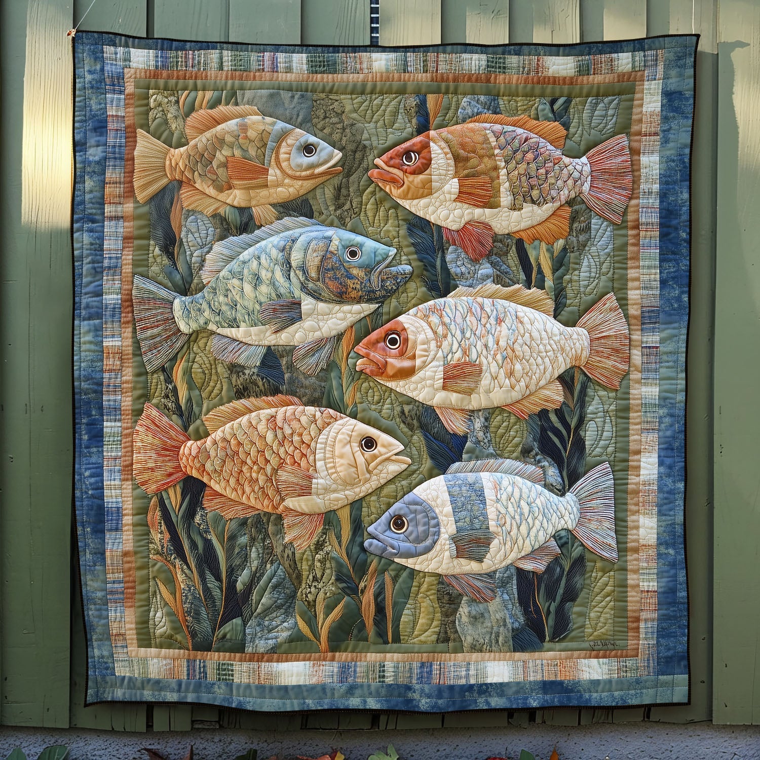 Fishing for Fun Quilted Blanket Sofa Throw Blanket Fishing Gift Ideas For Him