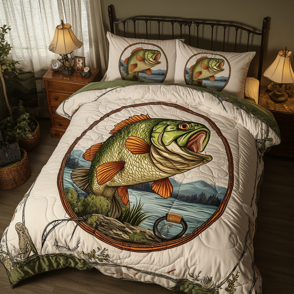 Fishing Tale Quilted Bedding Set Duvet Cover Bedspread Best Gifts For Fisherman Fishing Tale Quilted Bedding Set Duvet Cover Bedspread Best Gifts For Fisherman