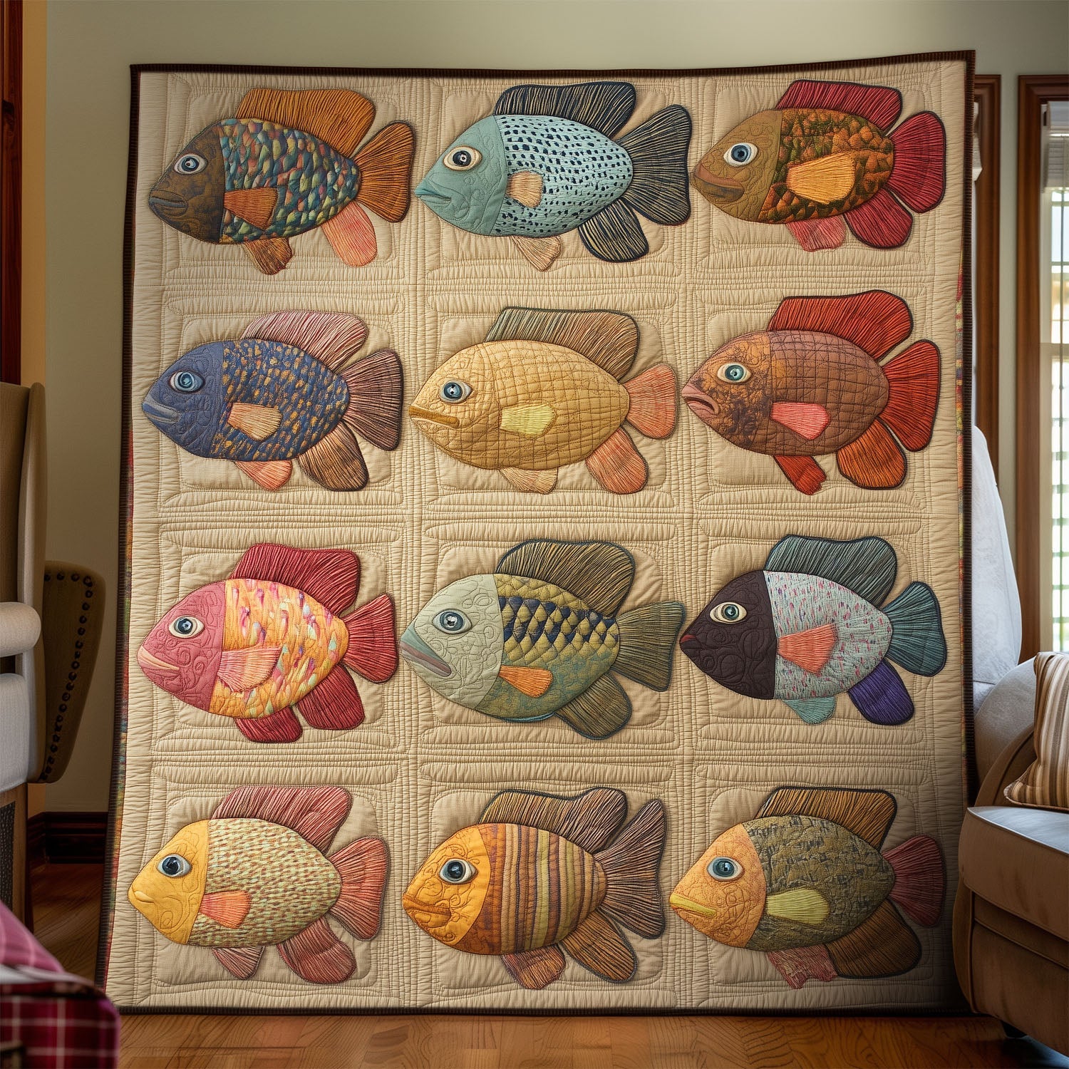 Fishy Tales Quilted Blanket Sofa Throw Blanket Fishing Valentines Gifts Fishy Tales Quilted Blanket Sofa Throw Blanket Fishing Valentines Gifts