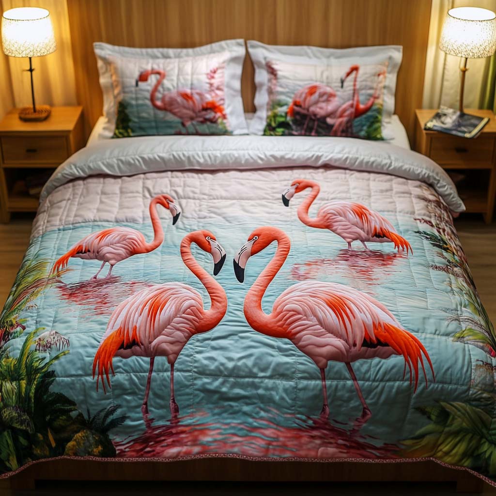 Flamingo Groove Quilted Bedding Set Duvet Cover Merch Cute Flamingo Stuff Flamingo Groove Quilted Bedding Set Duvet Cover Merch Cute Flamingo Stuff