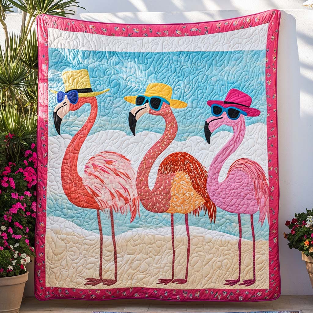 Flamingo Paradise Quilted Blanket Nice Throw Blanket Flamingo Themed Gift Items Flamingo Paradise Quilted Blanket Nice Throw Blanket Flamingo Themed Gift Items