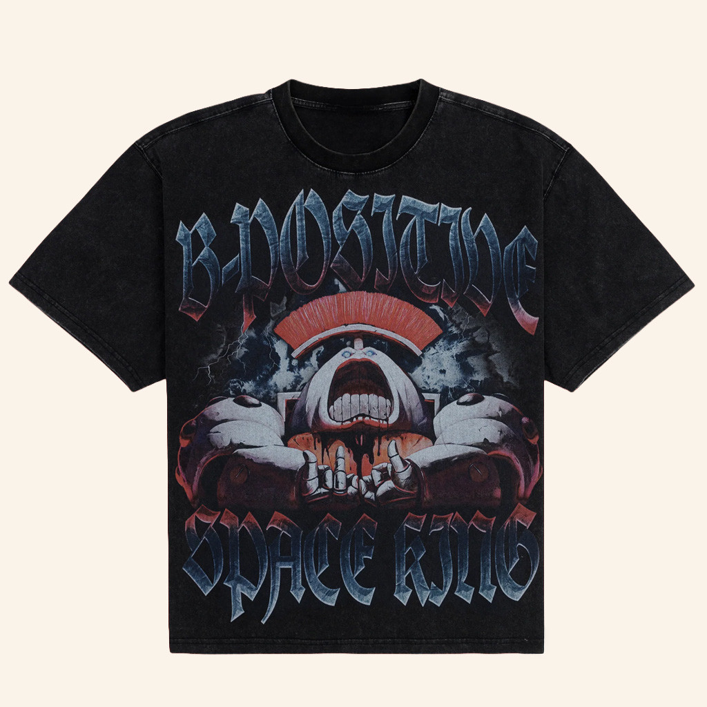 Flashgitz Merch B-Positive Wash T-Shirt Space King Merch Christmas Gifts For Him Flashgitz Merch B-Positive Wash T-Shirt Space King Merch Christmas Gifts For Him