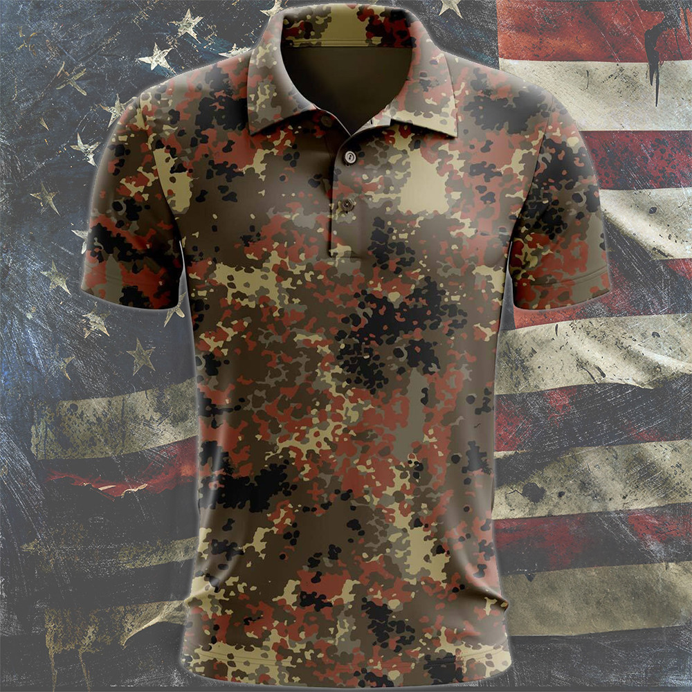 Flecktarn Camo Polo Shirt Golf Polos For Men Best Gifts For Golfers