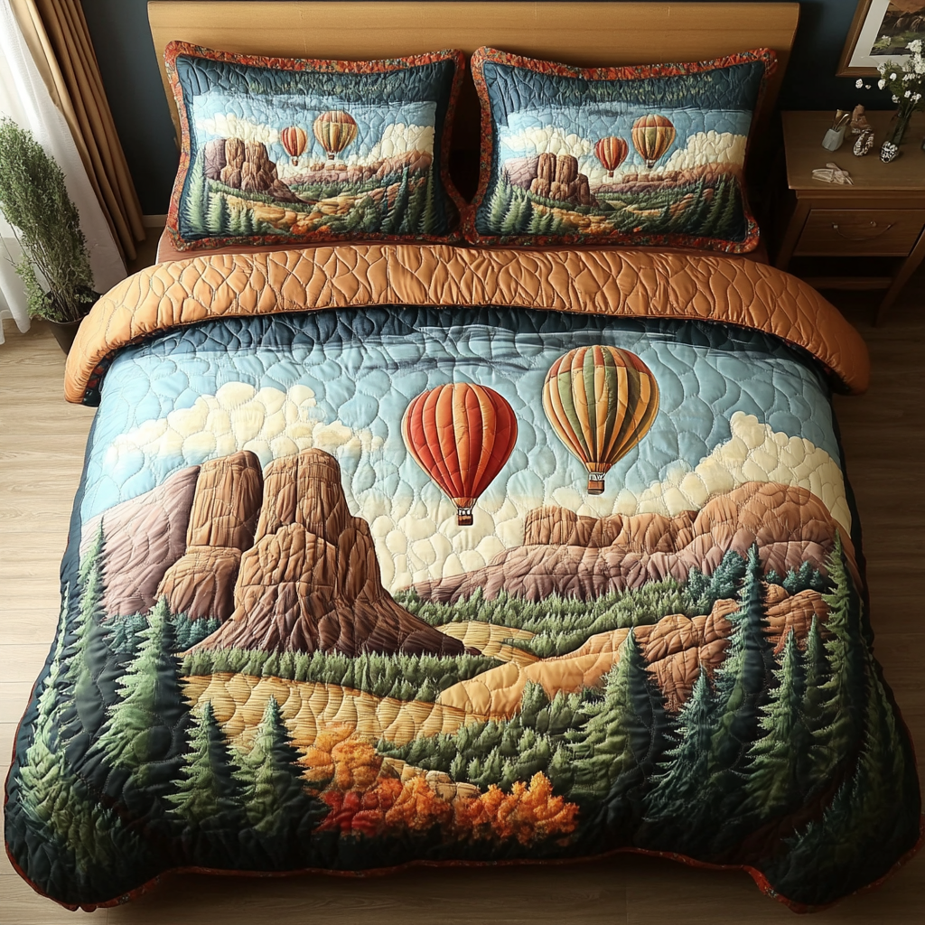 Floating High Quilted Bedding Set Duvet Cover Bed Sheet Set Gifts For Forestry Majors