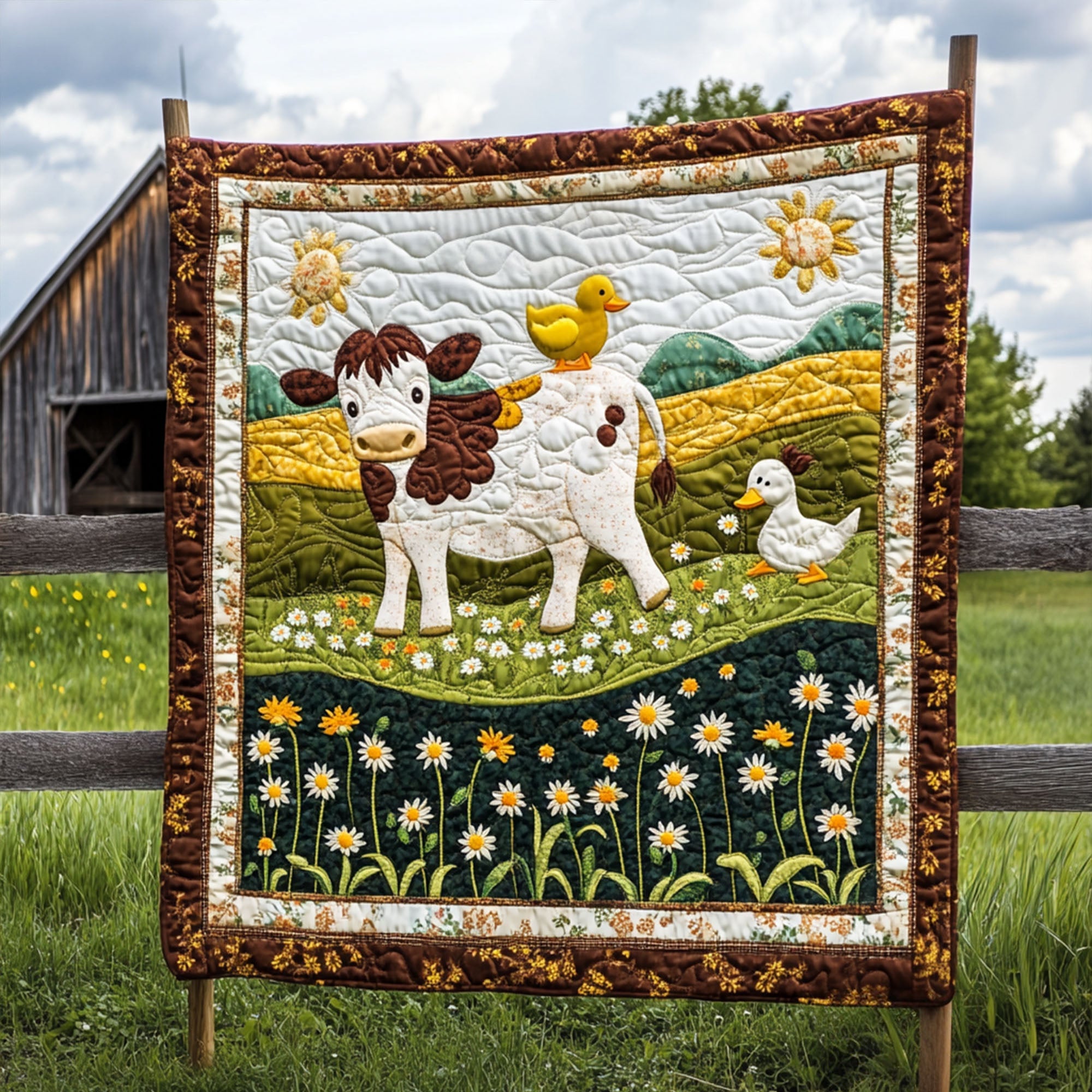 Floral Cow Dream Quilted Blanket Cute Throw Blanket Cow Gifts For Christmas Floral Cow Dream Quilted Blanket Cute Throw Blanket Cow Gifts For Christmas