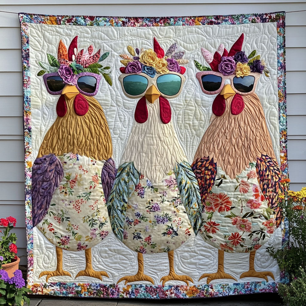 Floral Feathered Friends Quilted Blanket Sofa Throw Blanket Chicken Novelty Gifts Floral Feathered Friends Quilted Blanket Sofa Throw Blanket Chicken Novelty Gifts