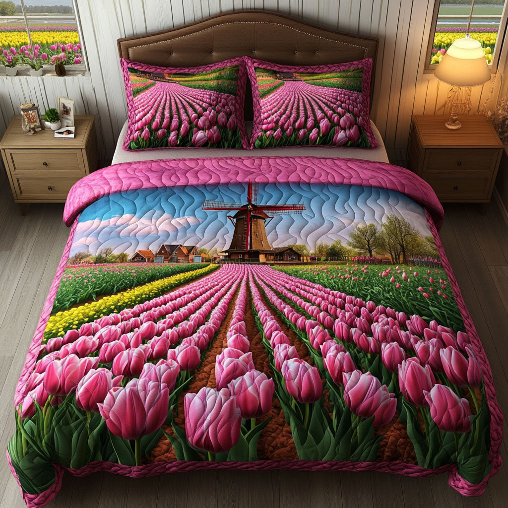 Floral Flight Parade Quilted Bedding Set Duvet Cover Bed Sheet Set Christmas Gifts For Tulip Lovers Floral Flight Parade Quilted Bedding Set Duvet Cover Bed Sheet Set Christmas Gifts For Tulip Lovers