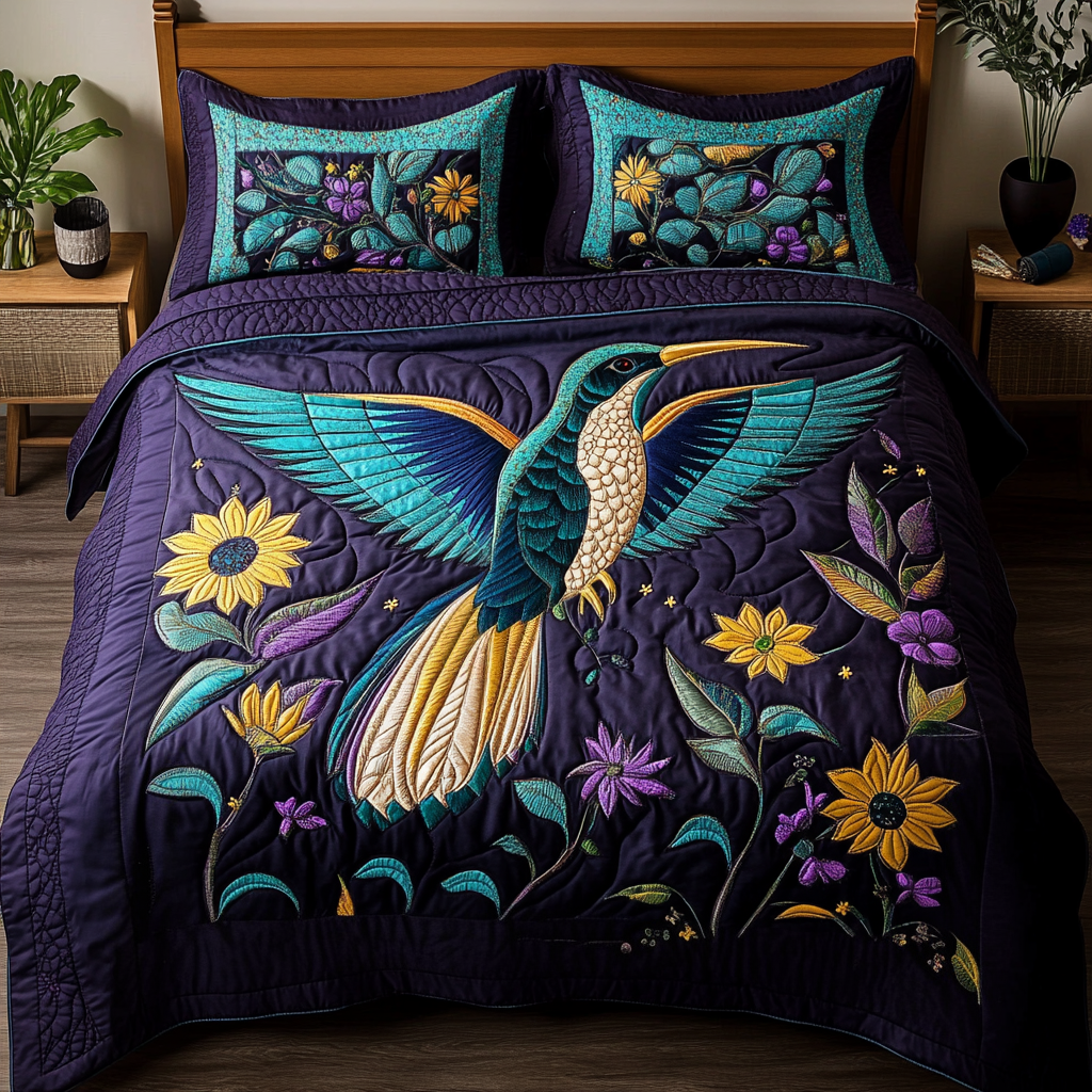 Floral Flight Quilted Bedding Set Duvet Cover Bed Sheet Set Novelty Hummingbird Gifts Floral Flight Quilted Bedding Set Duvet Cover Bed Sheet Set Novelty Hummingbird Gifts