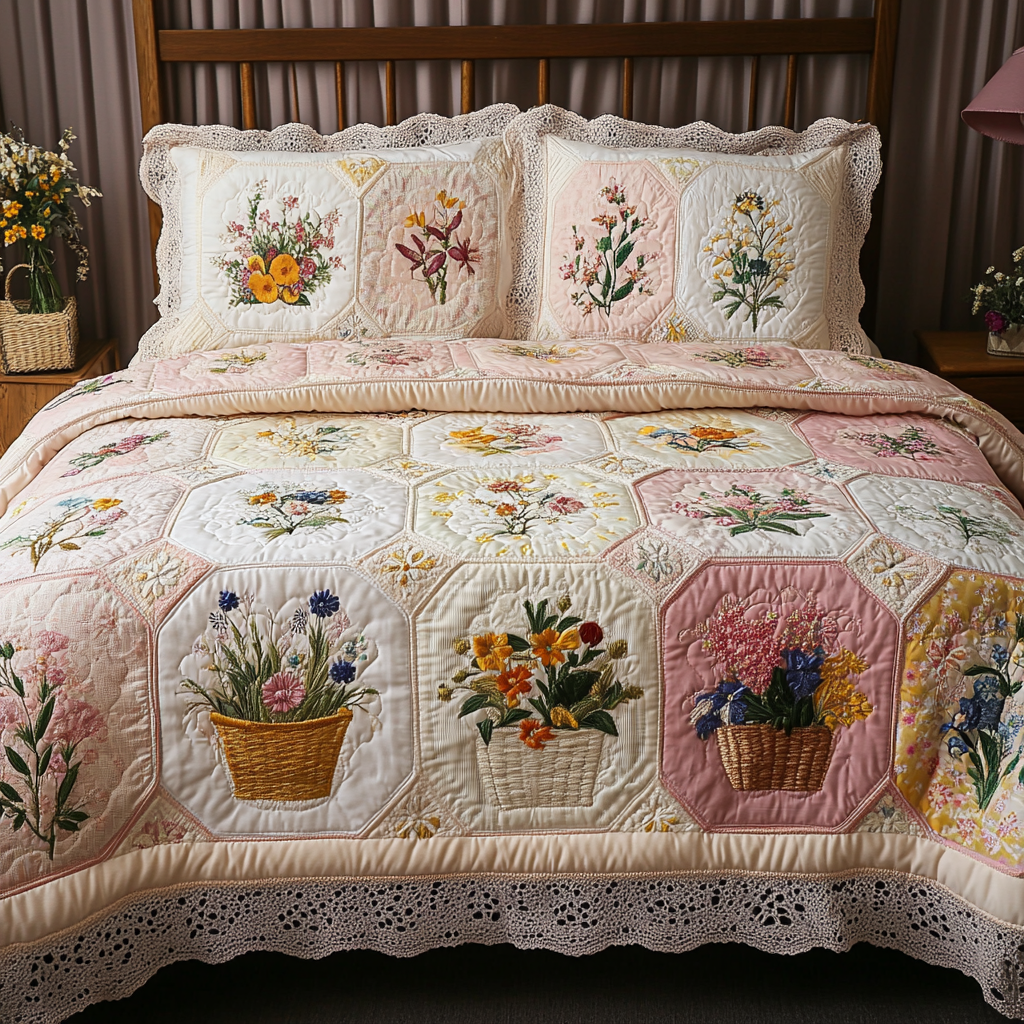 Floral Harmony Quilted Bedding Set Duvet Cover Bedspreads Sunflower Birthday Gifts Floral Harmony Quilted Bedding Set Duvet Cover Bedspreads Sunflower Birthday Gifts
