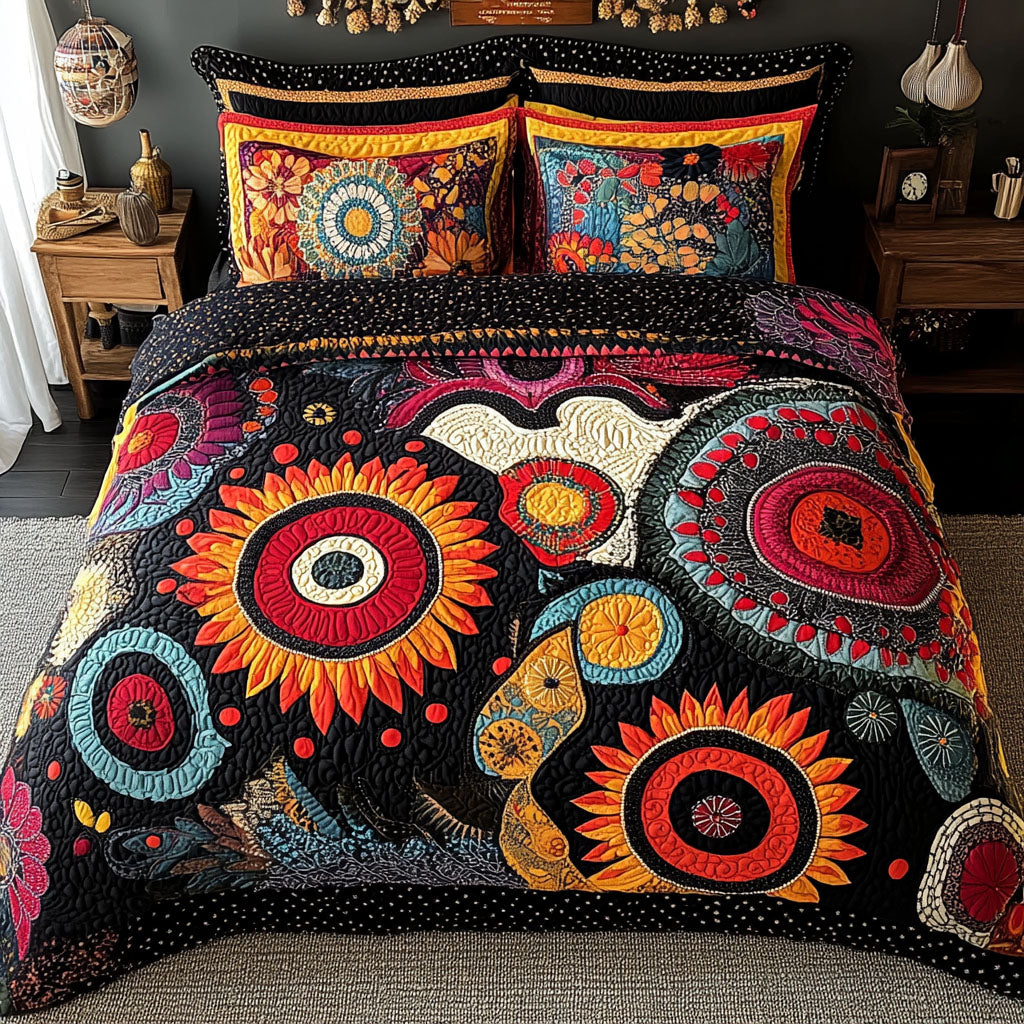 Floral Haven Quilted Bedding Set Duvet Cover Bed Sheet Set Cute Cactus Gifts