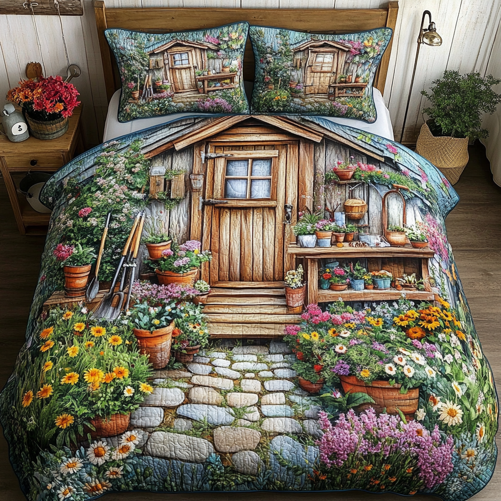 Floral Haven Quilted Bedding Set Duvet Cover Bedspread Flower Gifts For Friends Floral Haven Quilted Bedding Set Duvet Cover Bedspread Flower Gifts For Friends