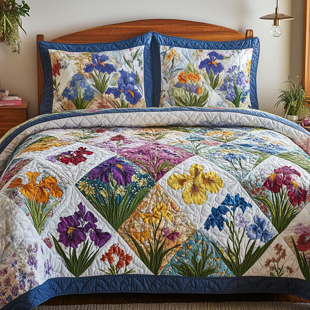 Floral Meadow Quilted Bedding Set Duvet Cover Bedspread Gifts For Flower Enthusiasts Floral Meadow Quilted Bedding Set Duvet Cover Bedspread Gifts For Flower Enthusiasts