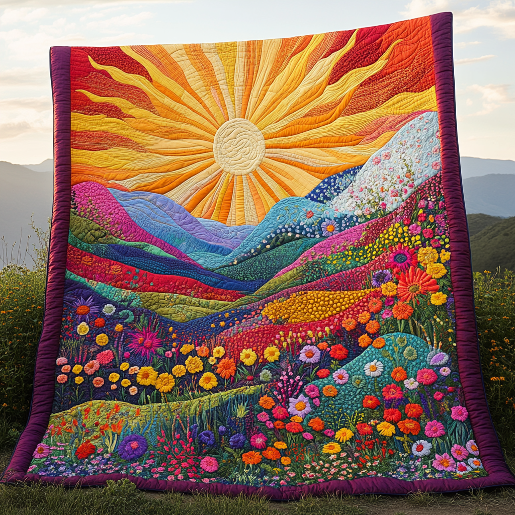 Floral Sunshine Dreams Quilted Blanket Cute Colorful Blanket Gifts For Boyfriends Parents Floral Sunshine Dreams Quilted Blanket Cute Colorful Blanket Gifts For Boyfriends Parents