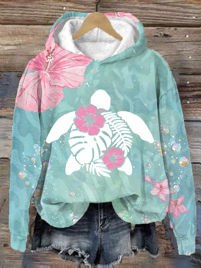 Floral Turtle Hoodie Animal Theme Women Hoodie Gifts For Turtle Lovers Floral Turtle Hoodie Animal Theme Women Hoodie Gifts For Turtle Lovers