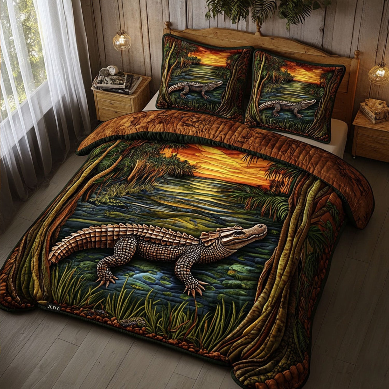 Florida Gator Quilted Bedding Set Duvet Cover Bed Sheet Set Unique Alligator Gifts Crocodile Florida Gator Quilted Bedding Set Duvet Cover Bed Sheet Set Unique Alligator Gifts Crocodile
