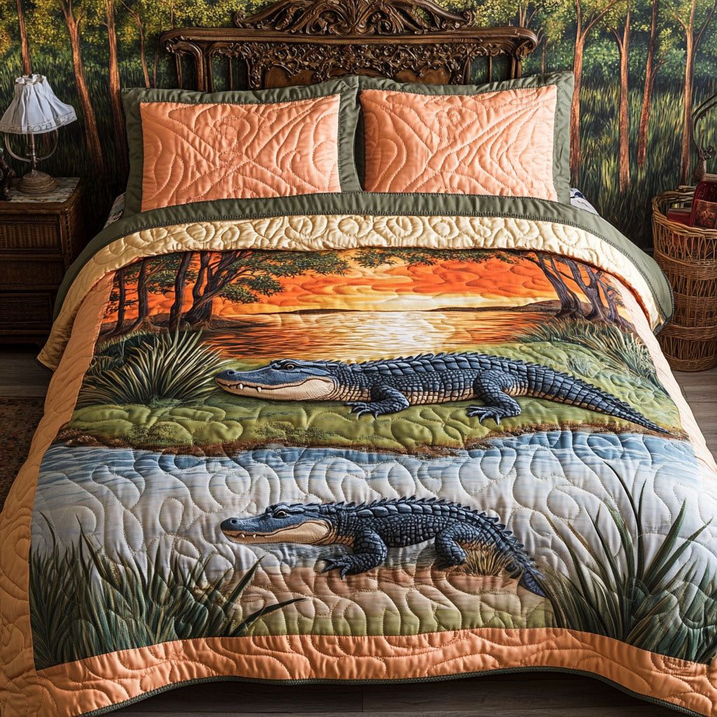 Florida Wild Quilted Bedding Set Duvet Cover Bed Sheet Set Alligator Gift Ideas Florida Wild Quilted Bedding Set Duvet Cover Bed Sheet Set Alligator Gift Ideas
