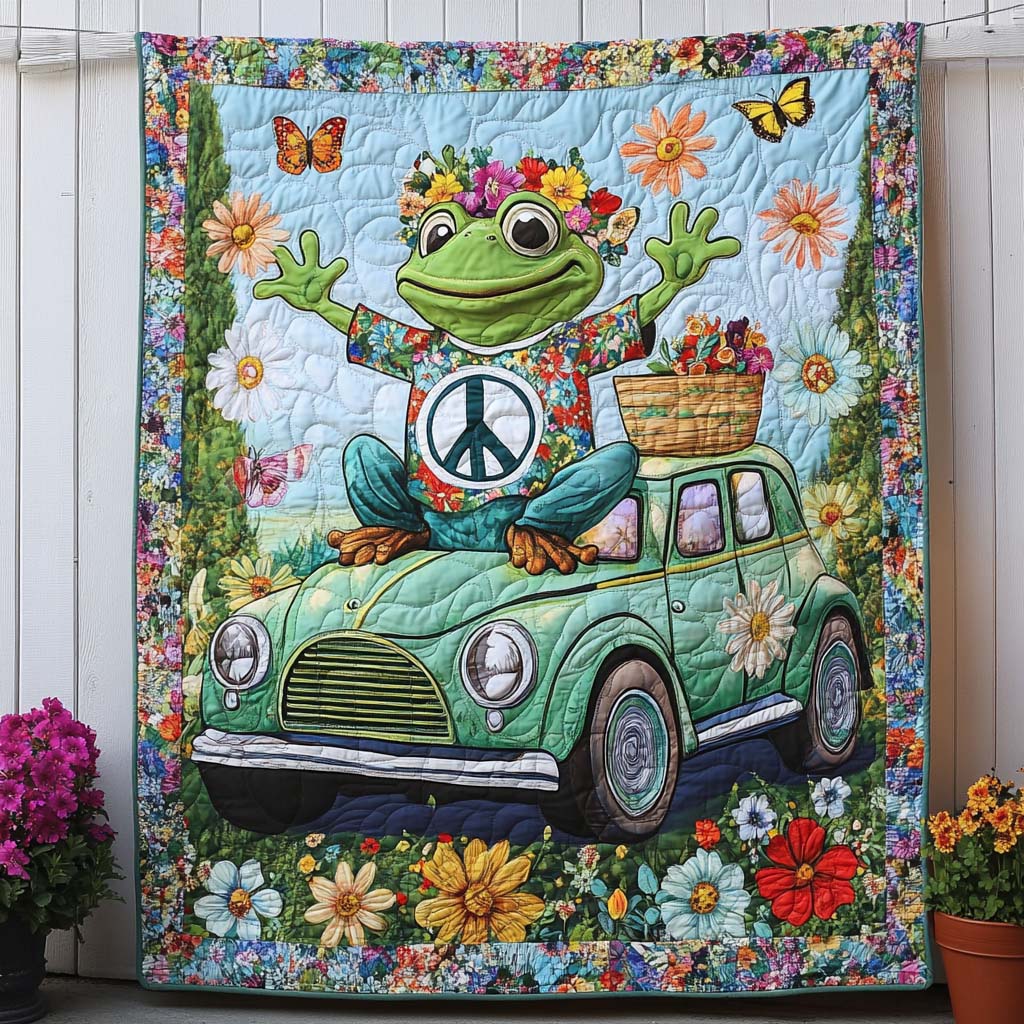 Flower Roadtrip Quilted Blanket Nice Throw Blanket Christmas Presents For Hippies Flower Roadtrip Quilted Blanket Nice Throw Blanket Christmas Presents For Hippies